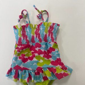 Infant Girls 6-9 Month One Piece Floral Swimsuit Multicolor